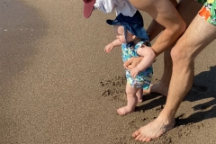 Val's first beach visit!